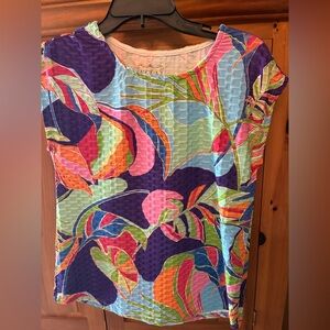 Vibrant Multicolor Tropical Print Women's Top